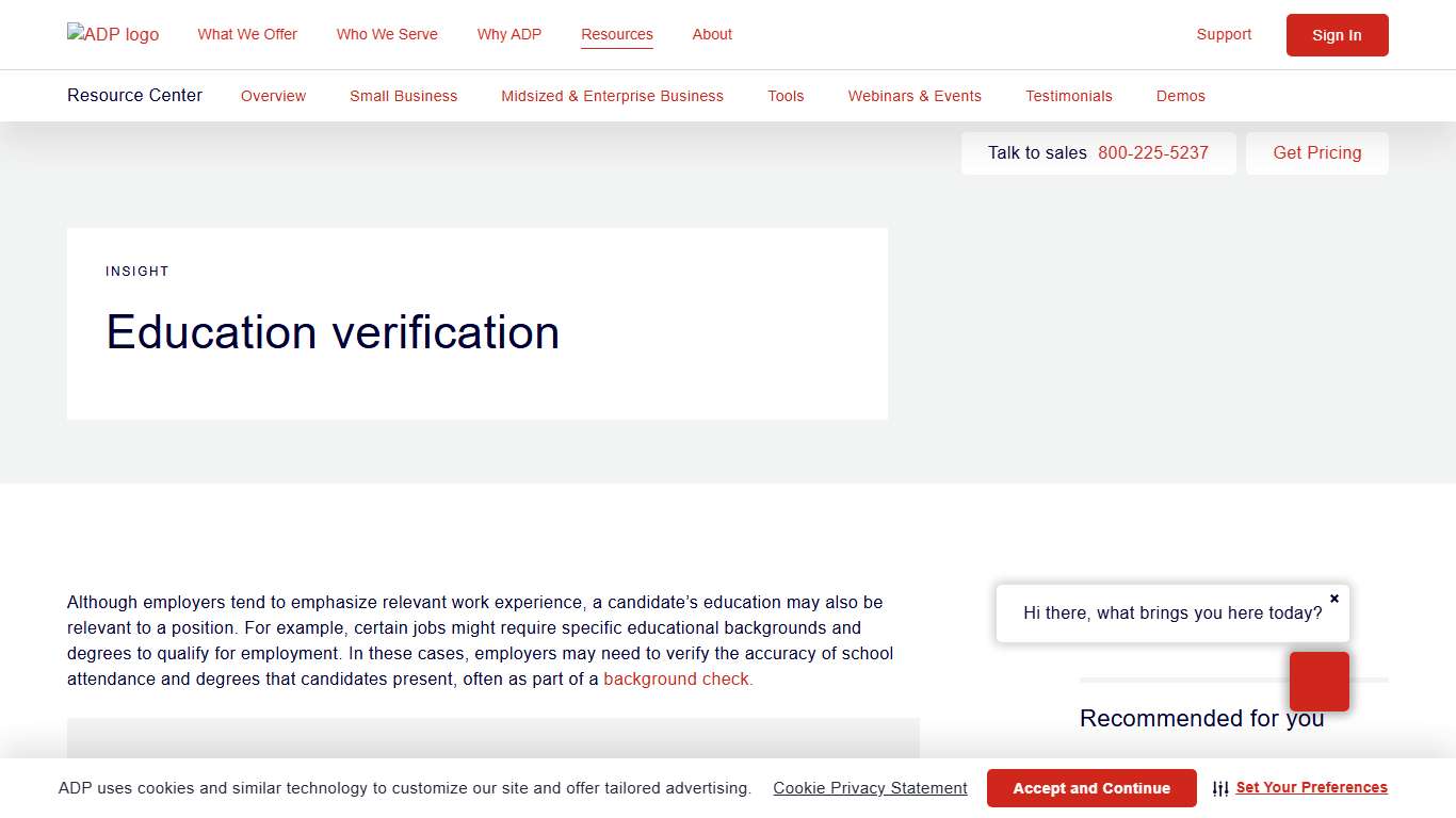 Education Verification Verify Potential Employee Degrees ADP
